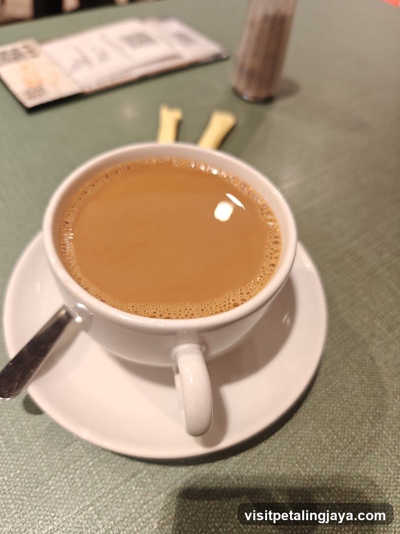 Cup of tea on table
