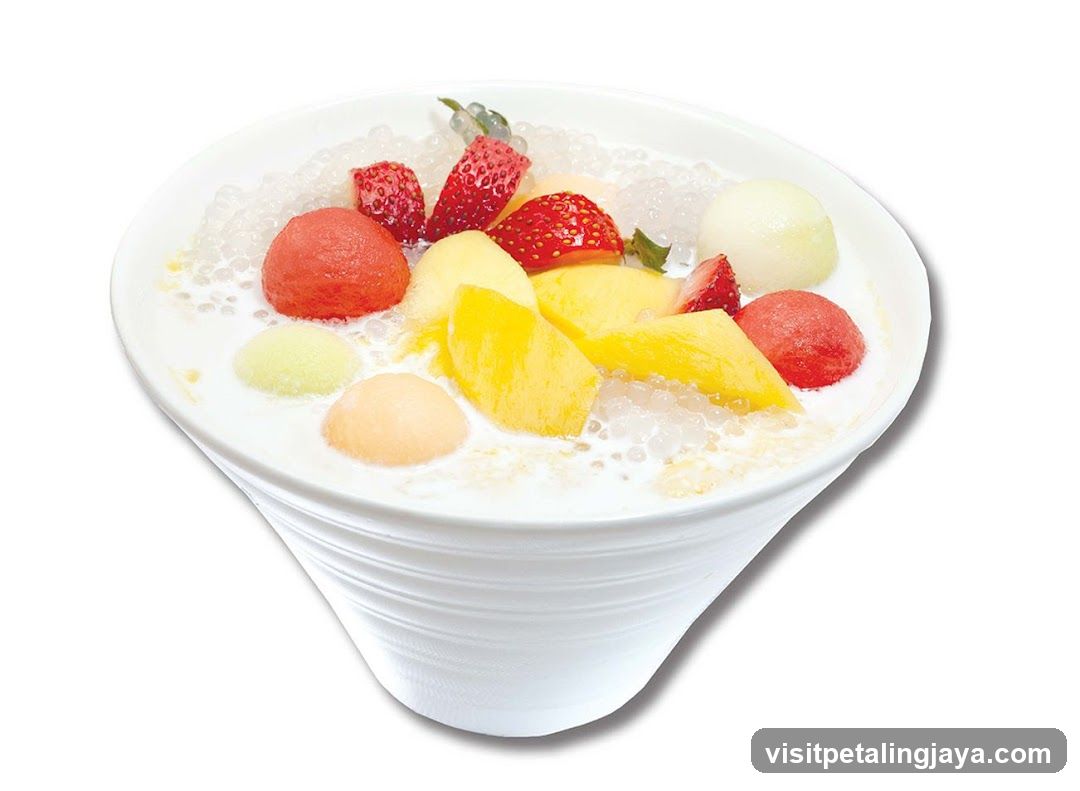 Fruit Bowl with Milk and Topping