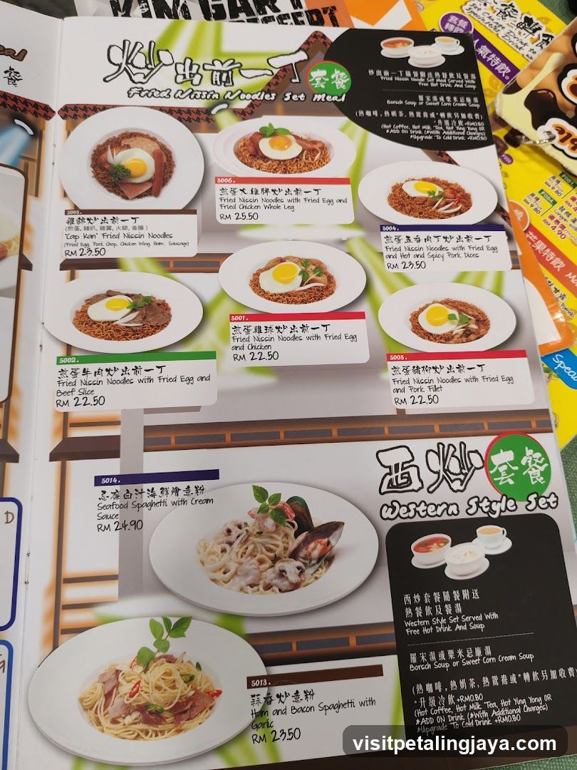 Fried Noodle Set Meal Menu