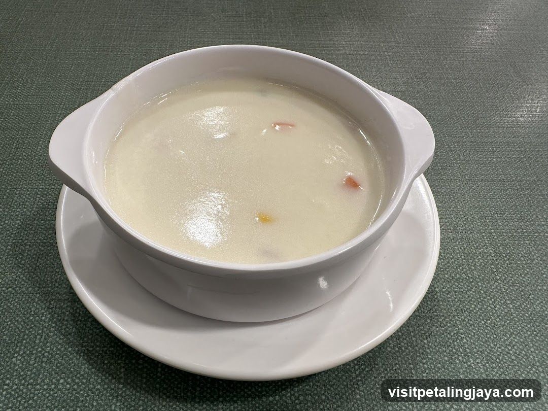Soup in ceramic bowl