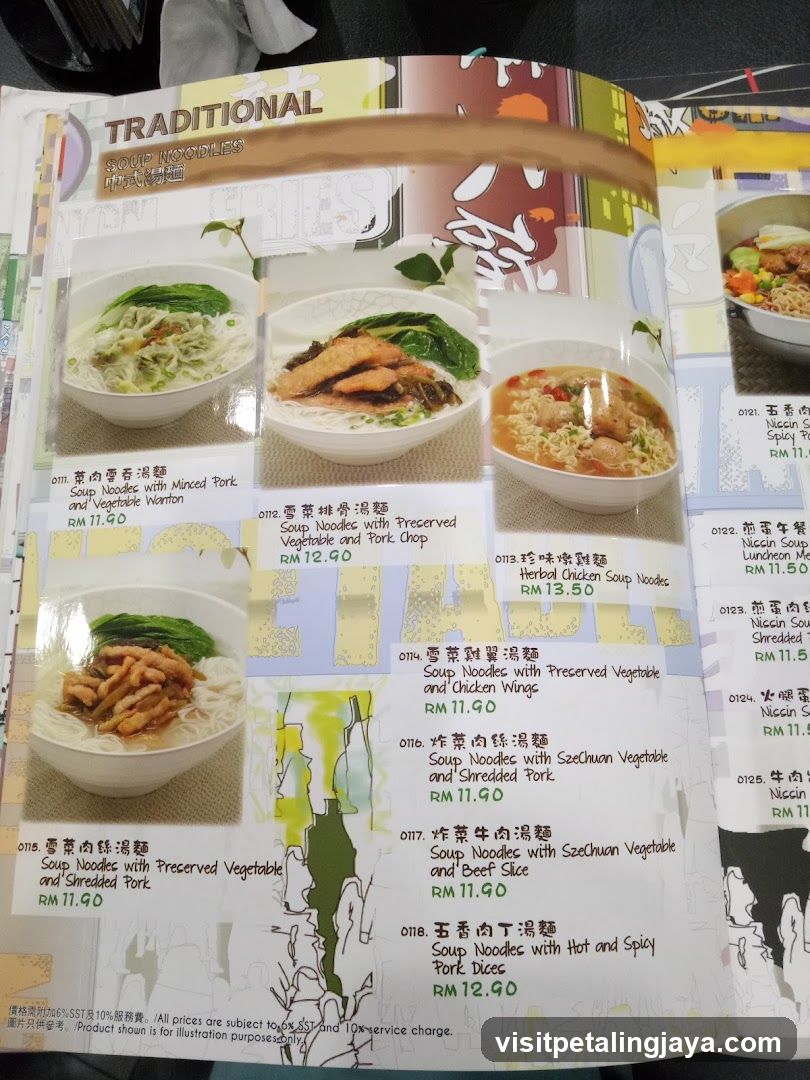 Traditional Soup Noodles Menu