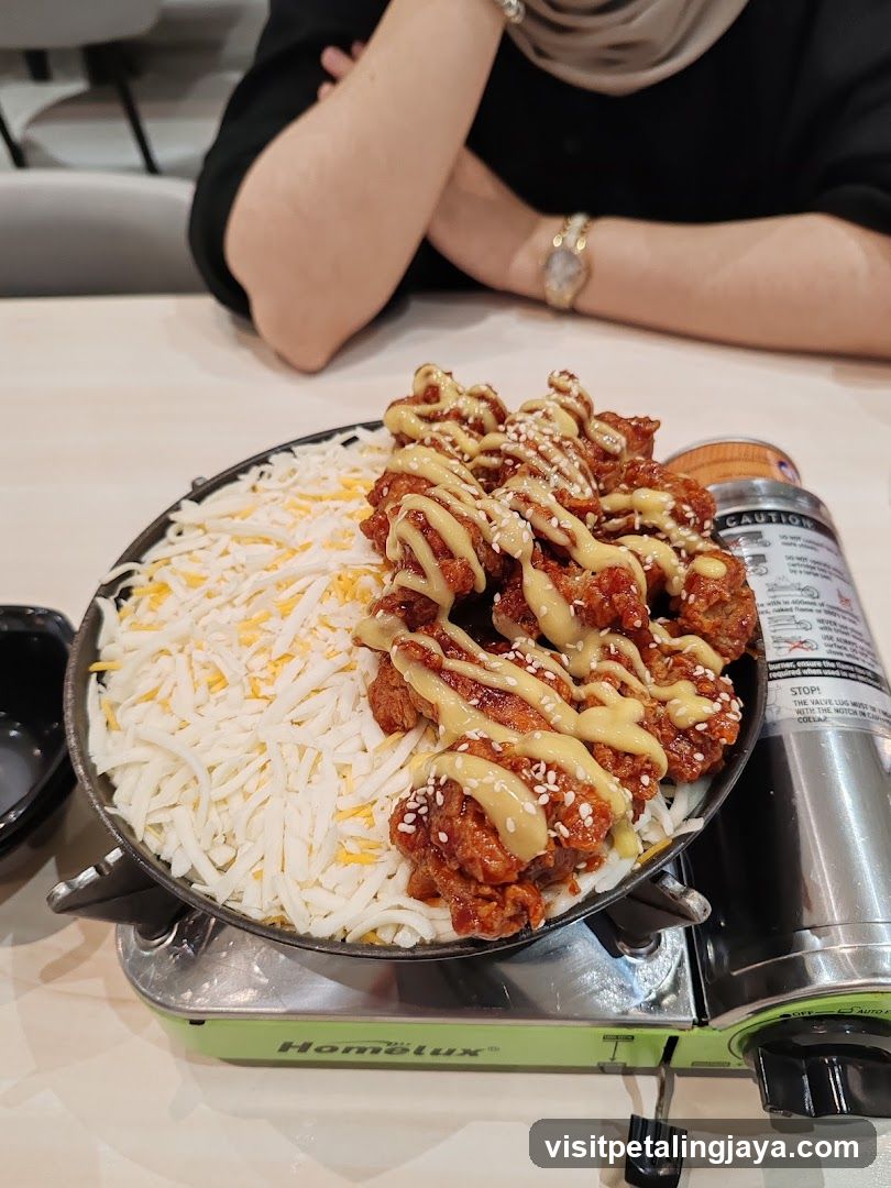 Food dish on portable stove
