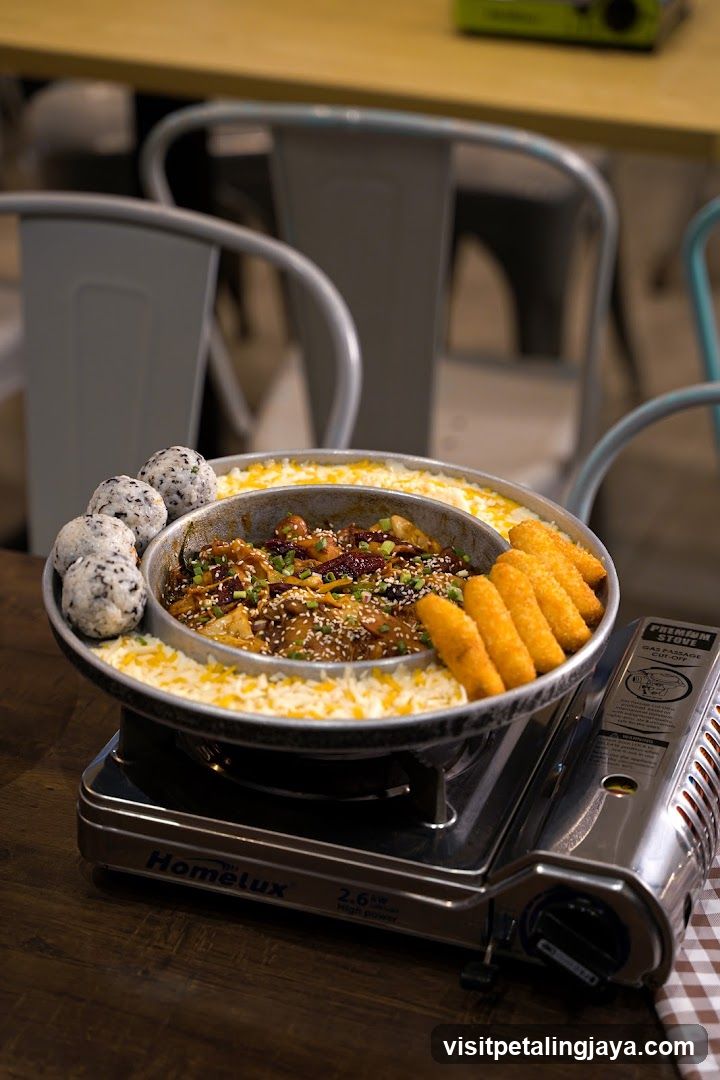 Food on portable stove