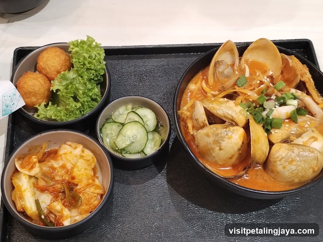 Food Plate on Black Tray