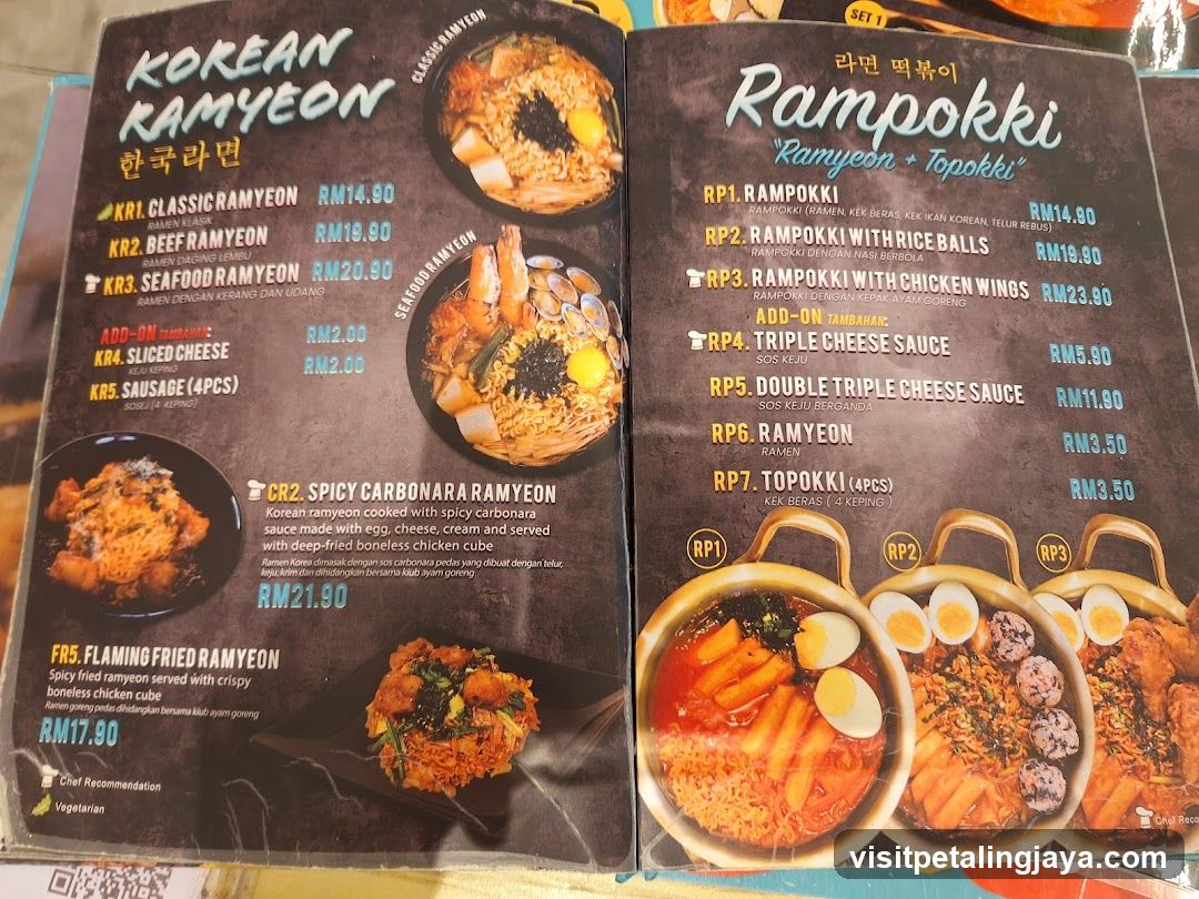 Korean Ramyeon & Rampokki Menu