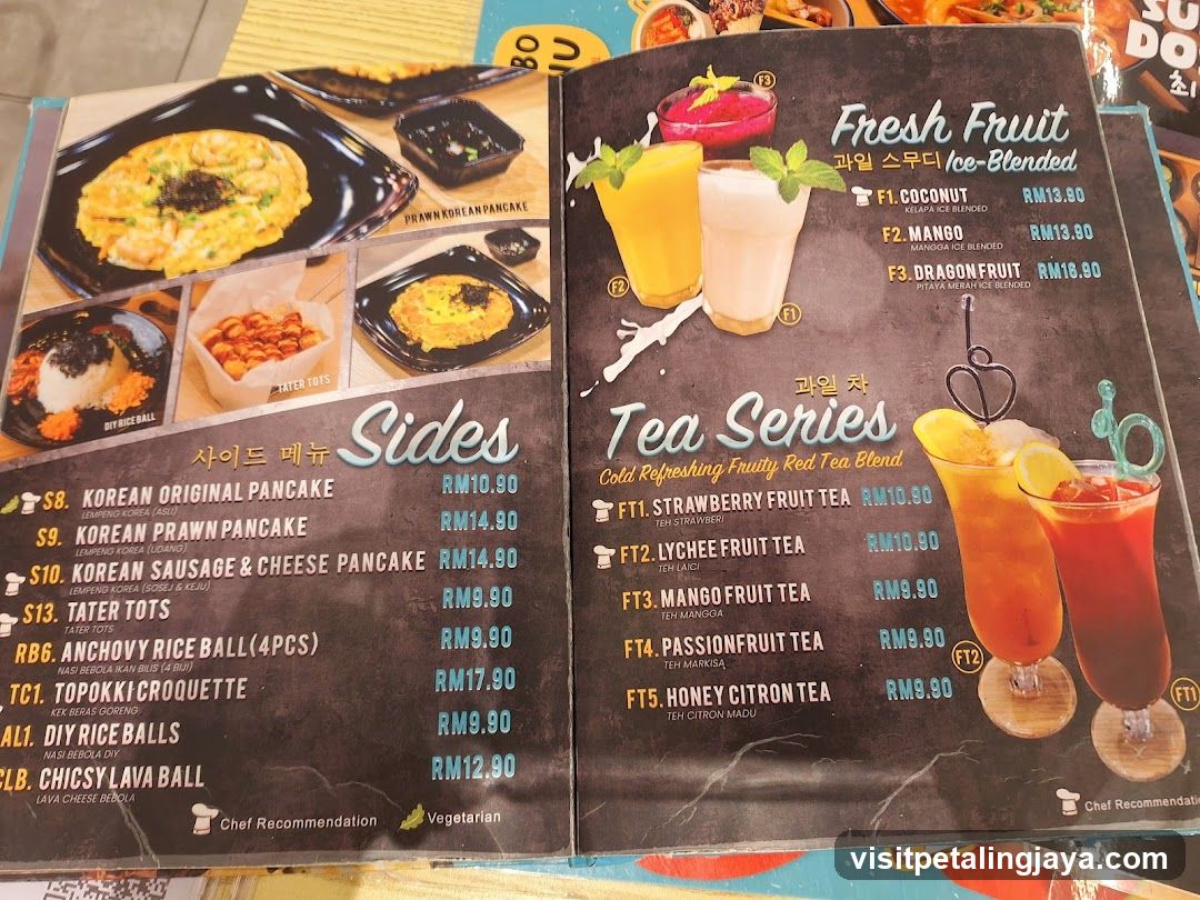 Fresh Fruit Ice-Blended & Tea Series Menu