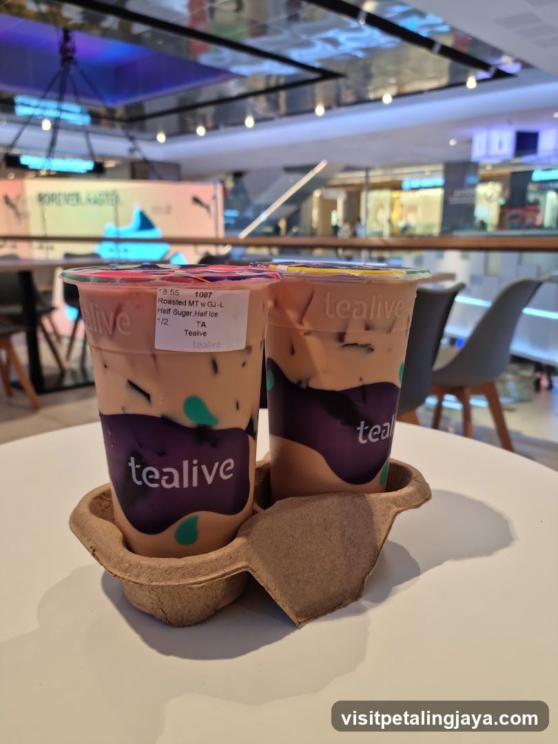 Tealive beverages in mall interior