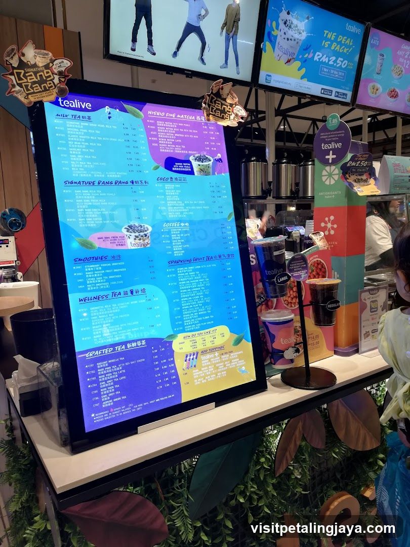 Tealive Menu Display