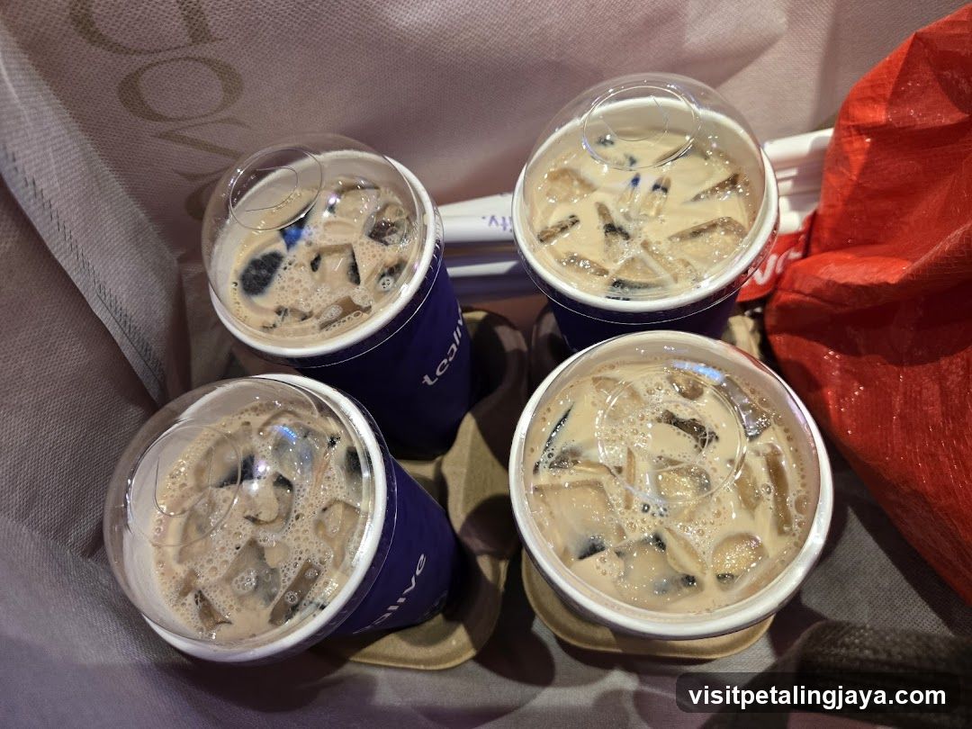 Iced beverages in cups