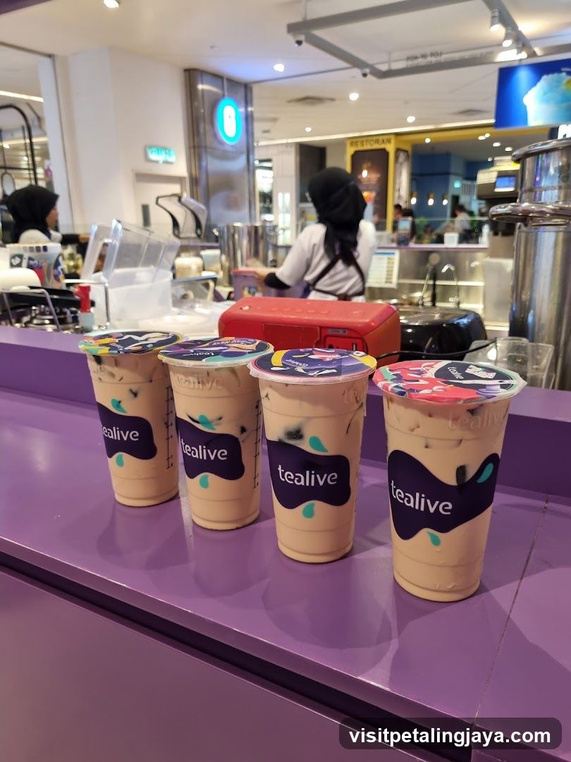 Tealive beverages display