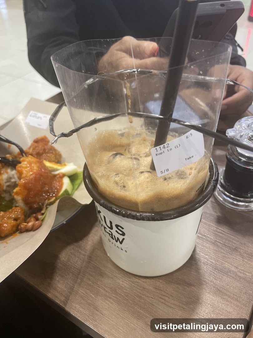 Iced Coffee and Fried Chicken Meal