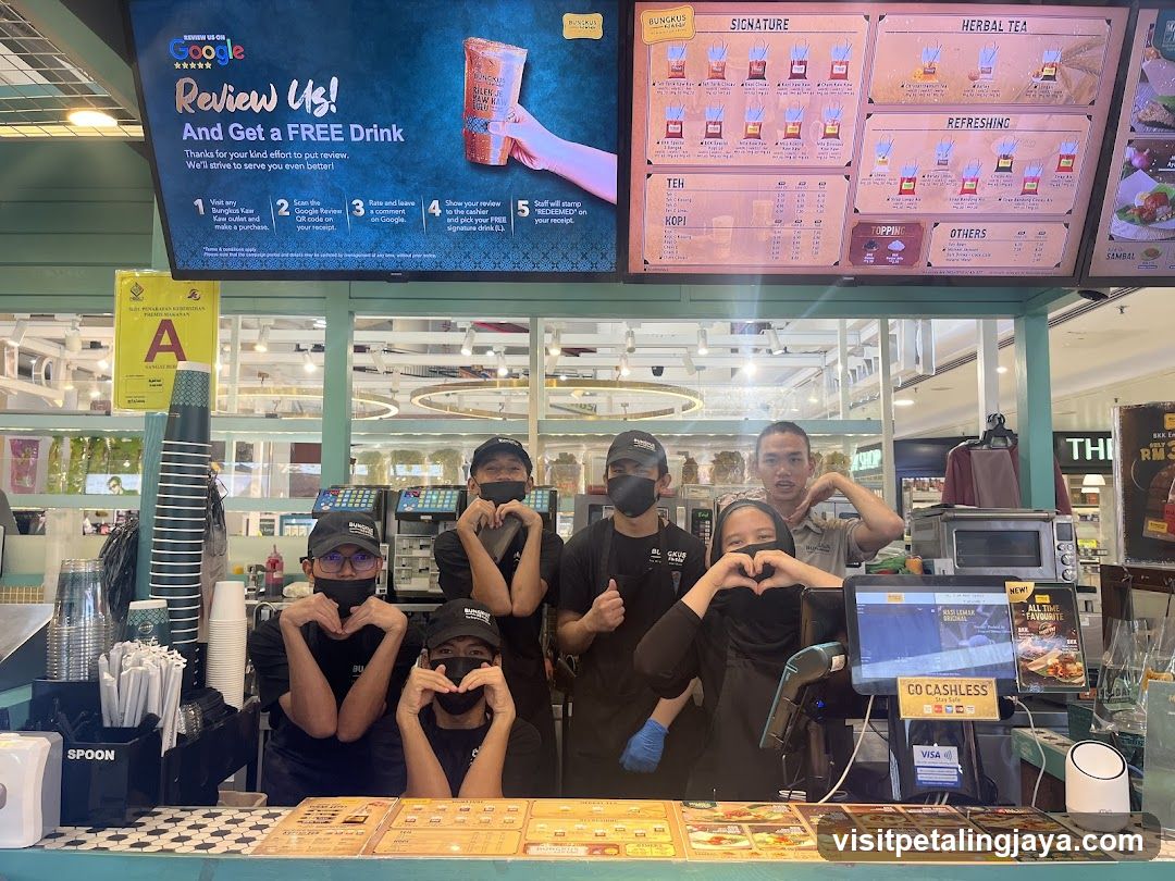 Staff at a coffee shop counter