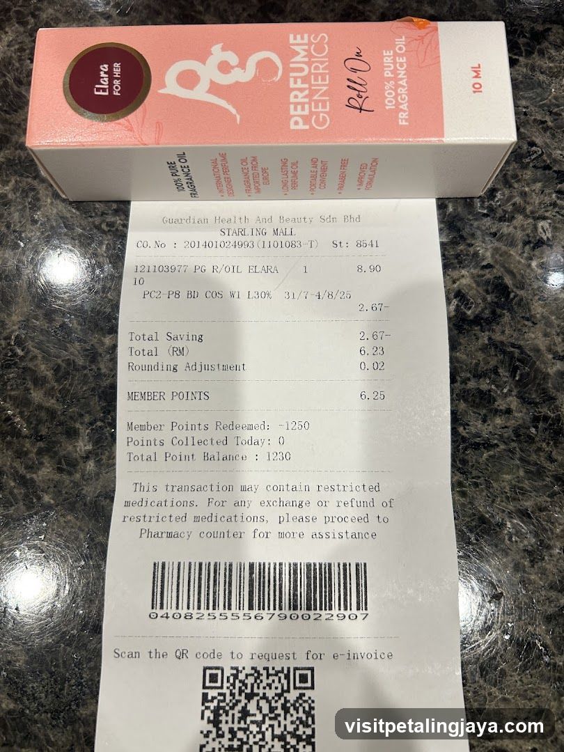 Elara Perfume Generics Receipt and Box