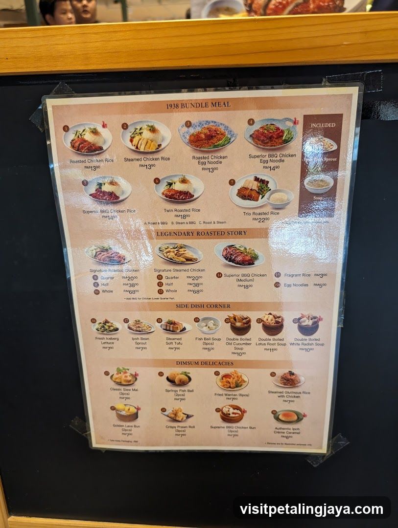 1938 Bundle Meal Menu Board