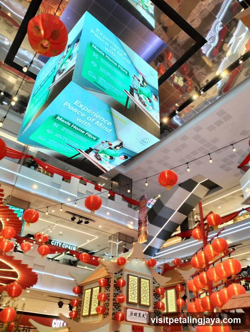 Shopping Mall Interior with Chinese New Year Decorations