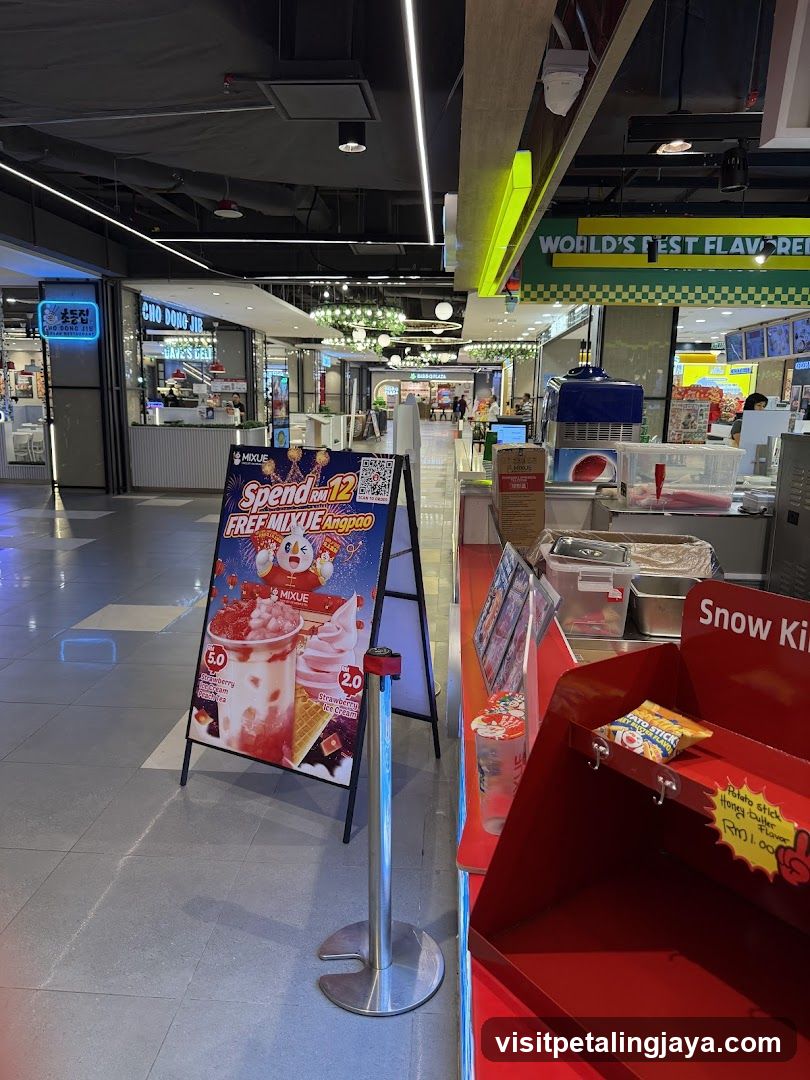 Food Court Interior with Promotional Signage