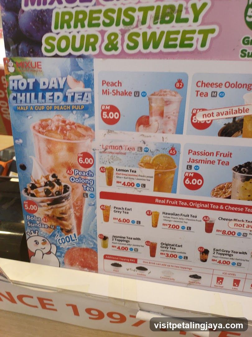 Peach Oolong Tea Menu Board