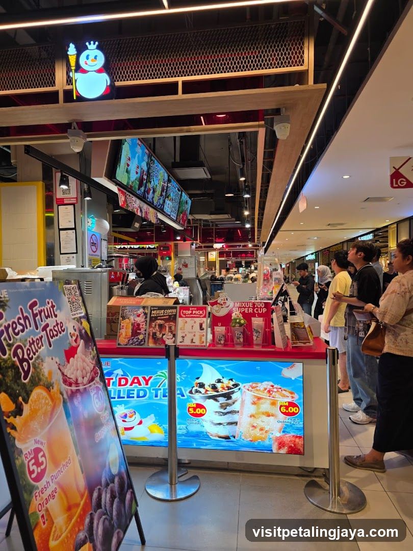 Food Court Interior with Drink Counter