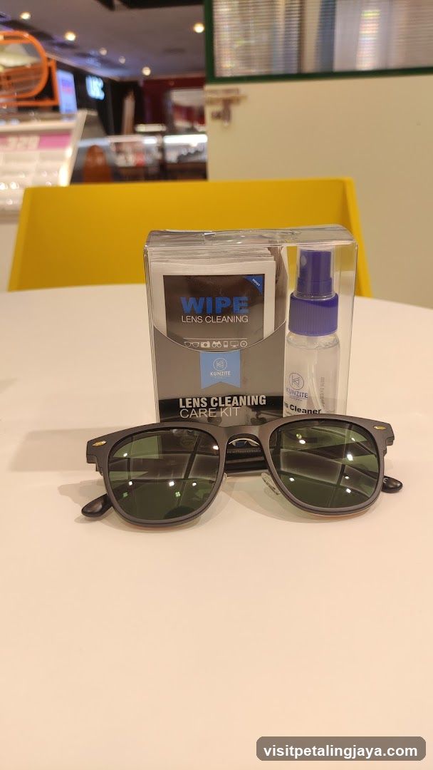 Lens Cleaning Kit and Sunglasses Display
