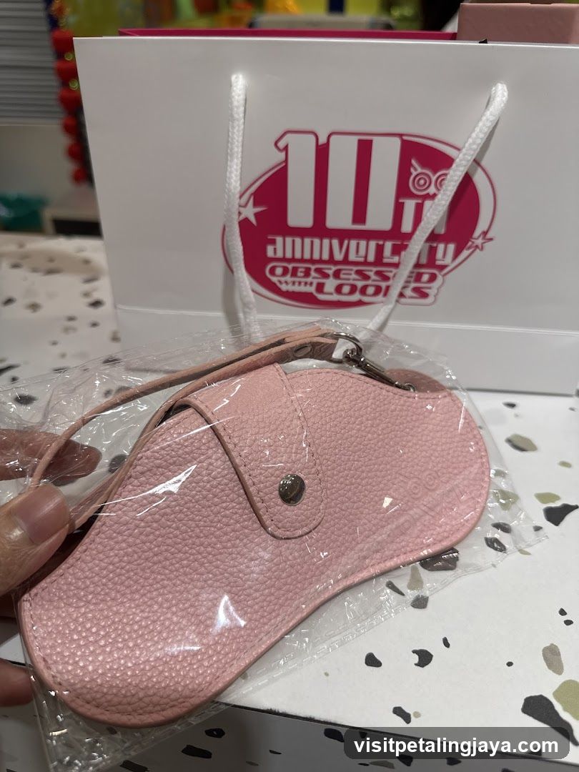 Pink Eye Mask Bag with Shop Bag