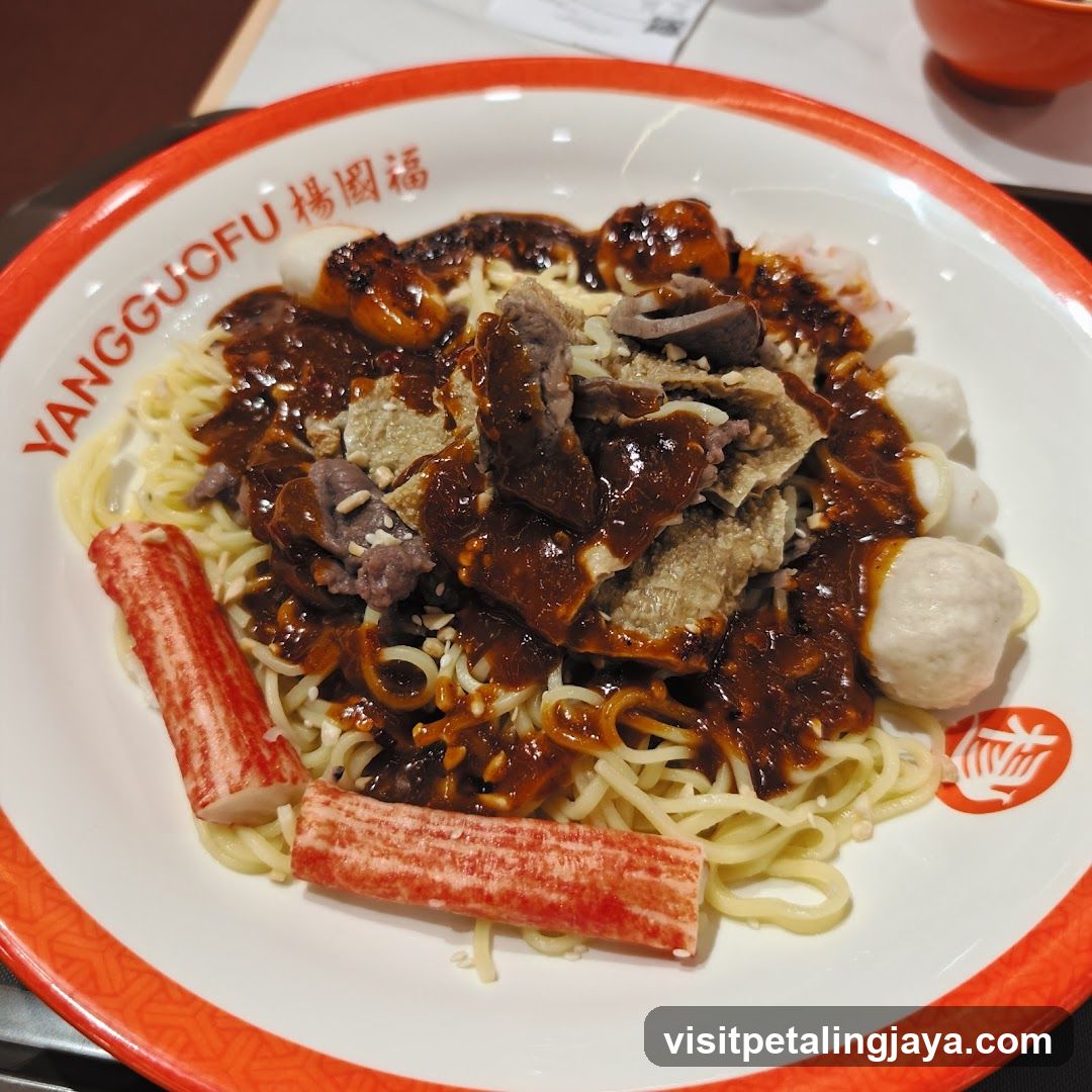 Noodle Dish with Sauce and Toppings
