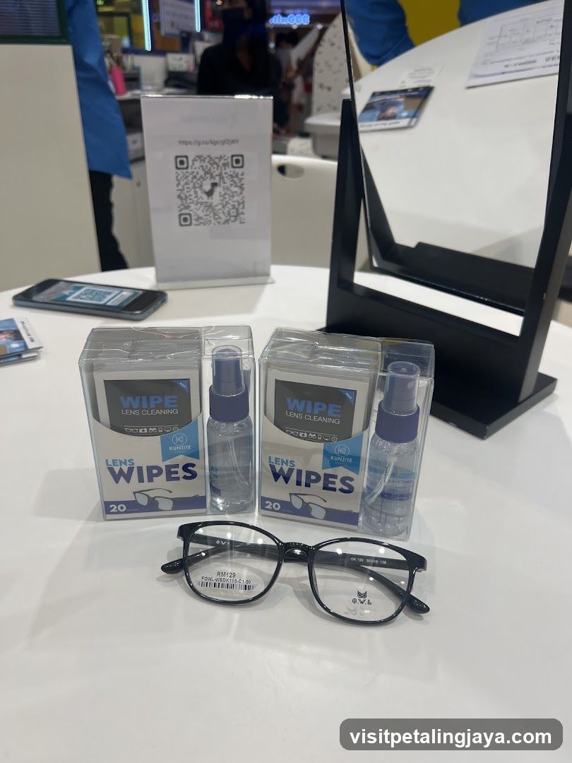 Eyewear and Cleaning Products Display