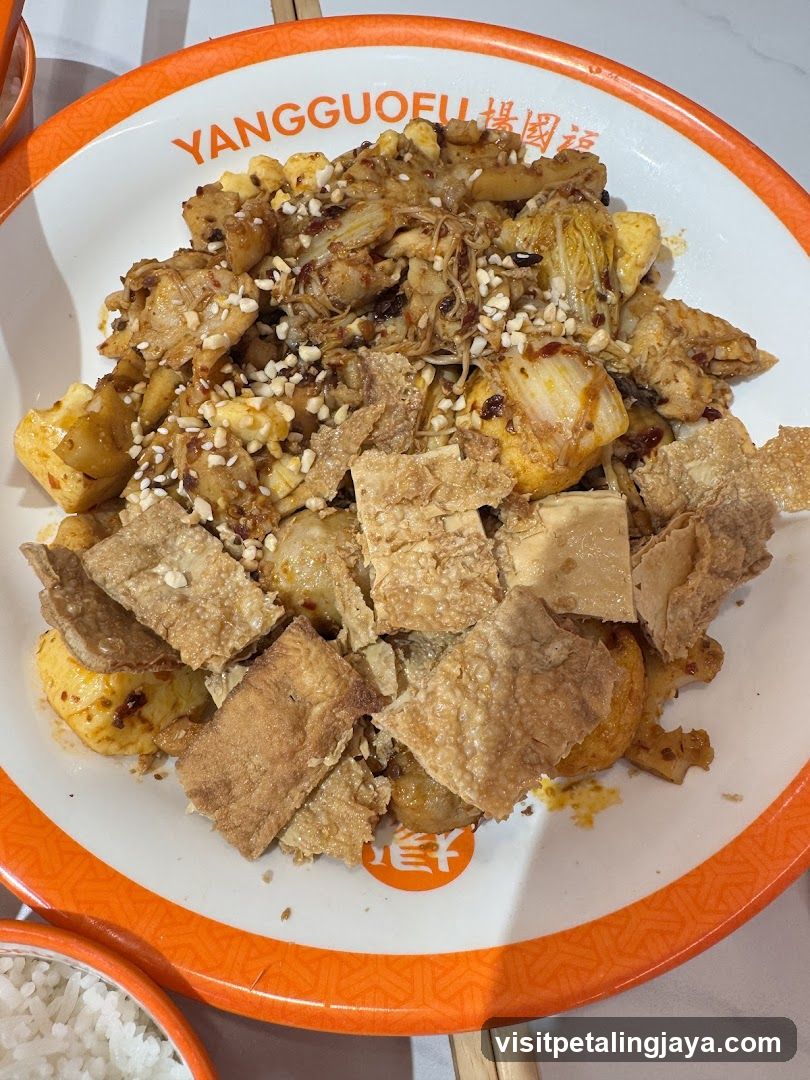 Food dish on branded plate
