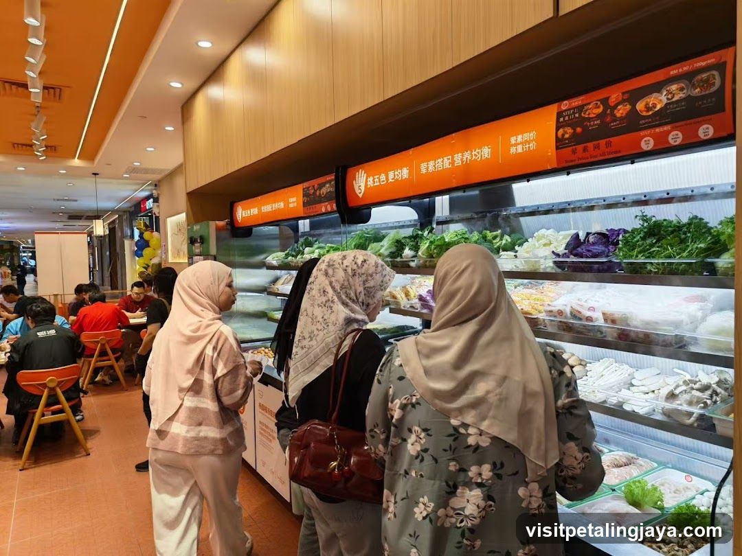 Food Court Interior with Customers