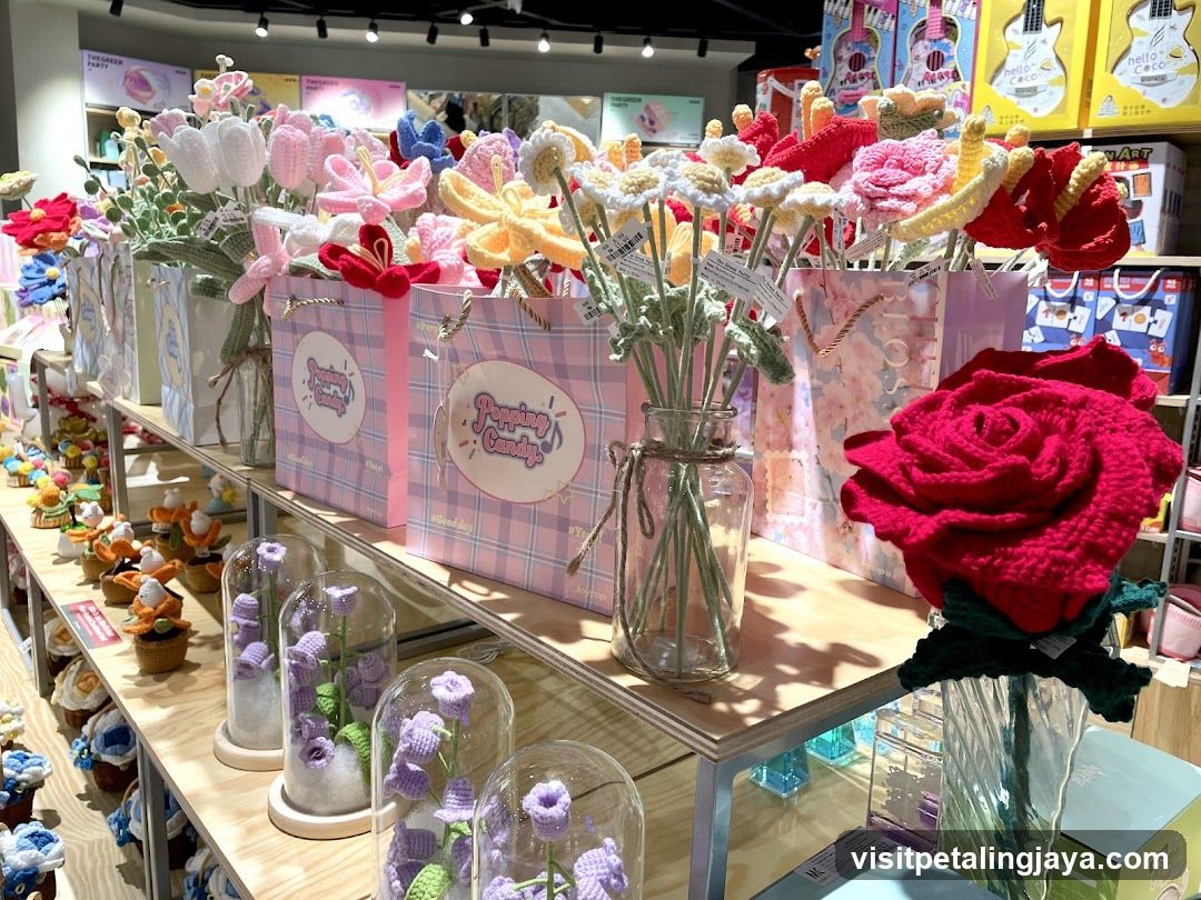Handmade Crochet Flowers Display
