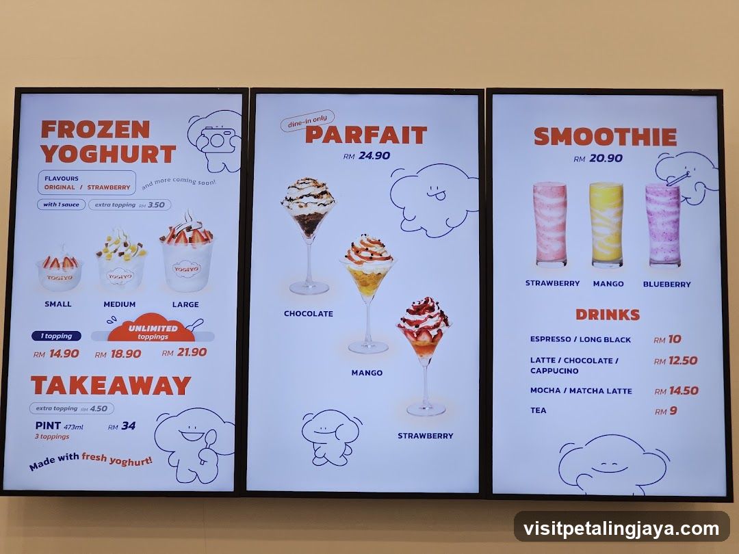 Frozen Yoghurt, Parfait & Smoothie Menu Board