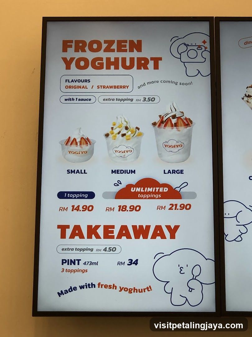 Frozen Yoghurt Menu Board