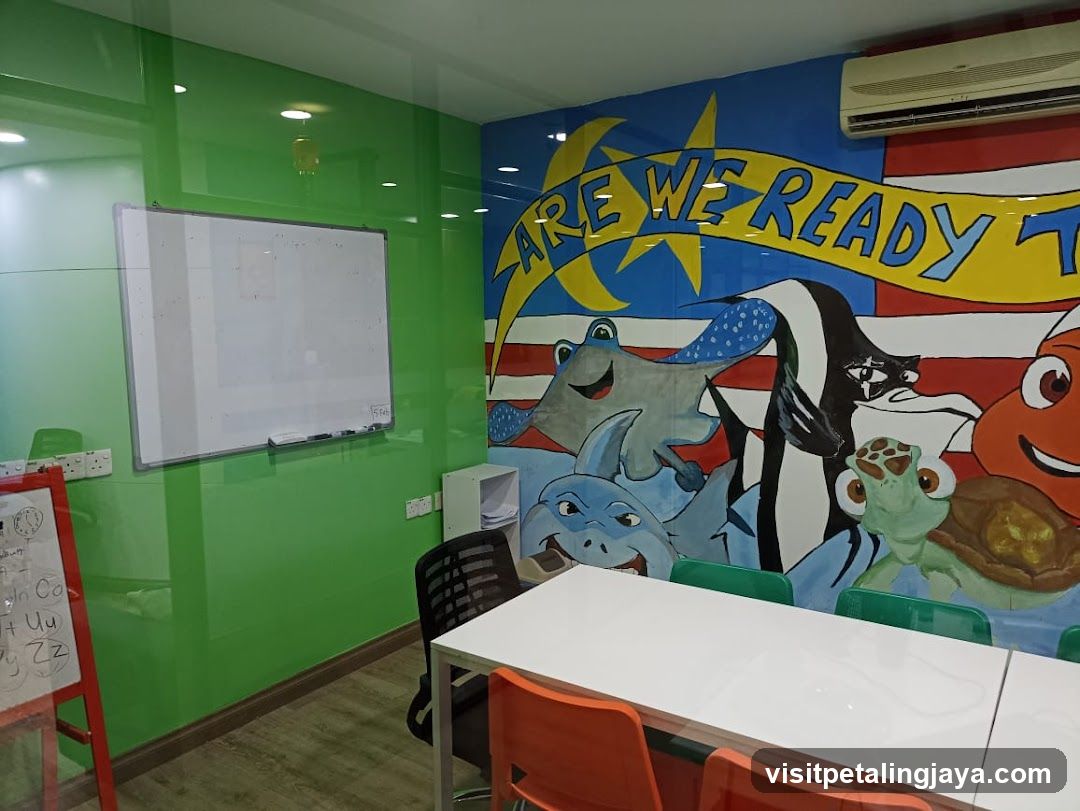 Classroom Interior with Mural