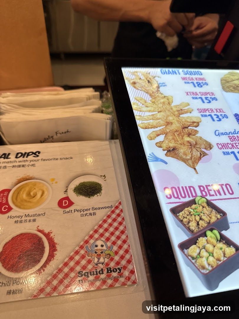 Squid Boy Menu Display
