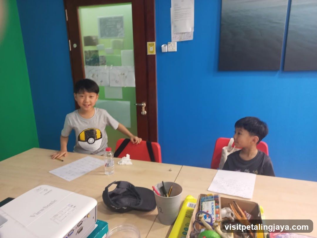 Children at a table with art supplies