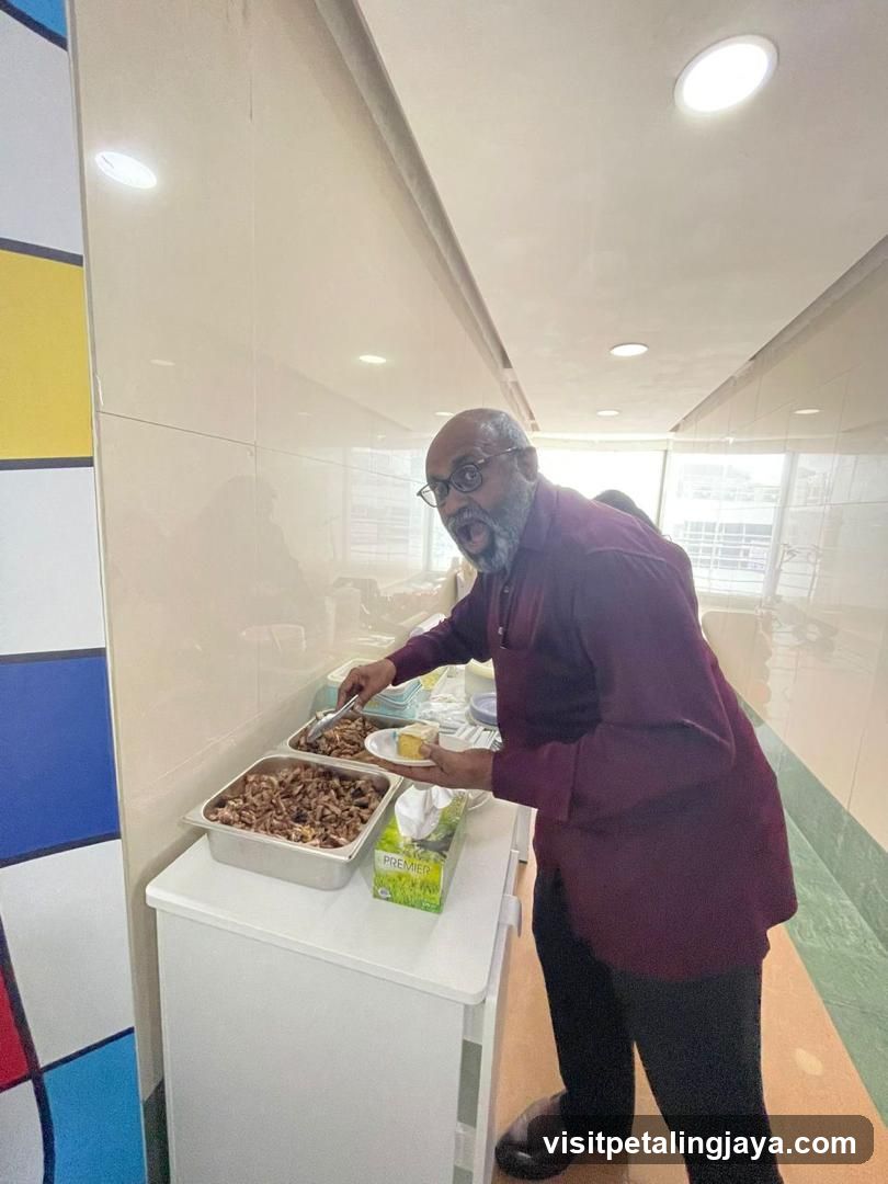 Man Serving Food at Buffet