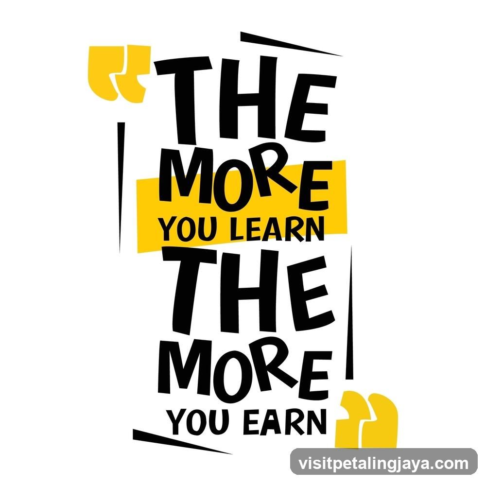 The More You Learn The More You Earn Quote Graphic