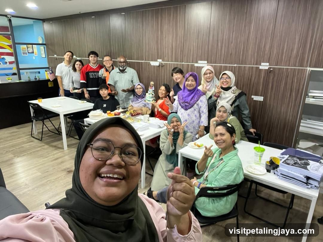 Group photo in a classroom or community center