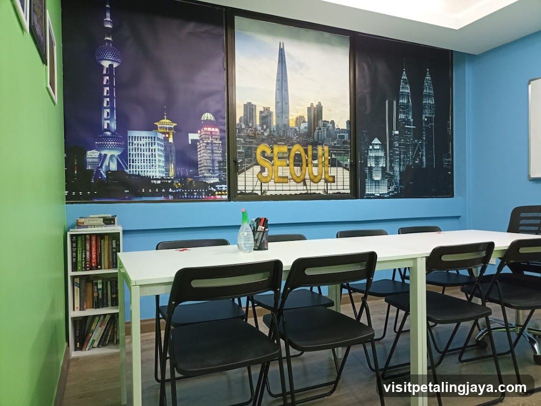 Study Room with City Wall Art