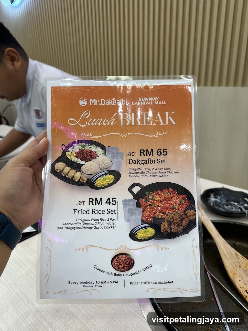 Mr.Dakgalbi Lunch Break Menu