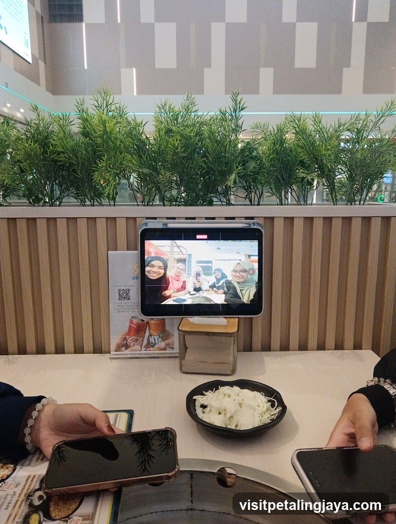 Restaurant Interior with Digital Display