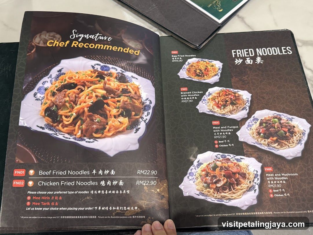 Fried Noodles Menu Page