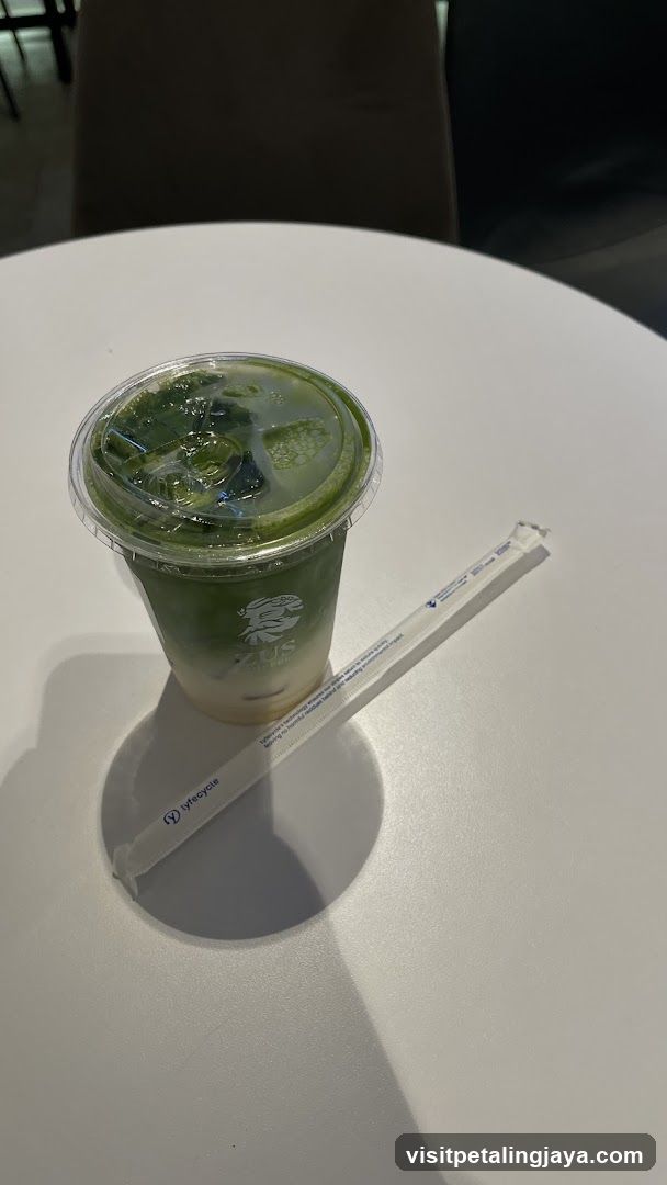 Matcha beverage on table