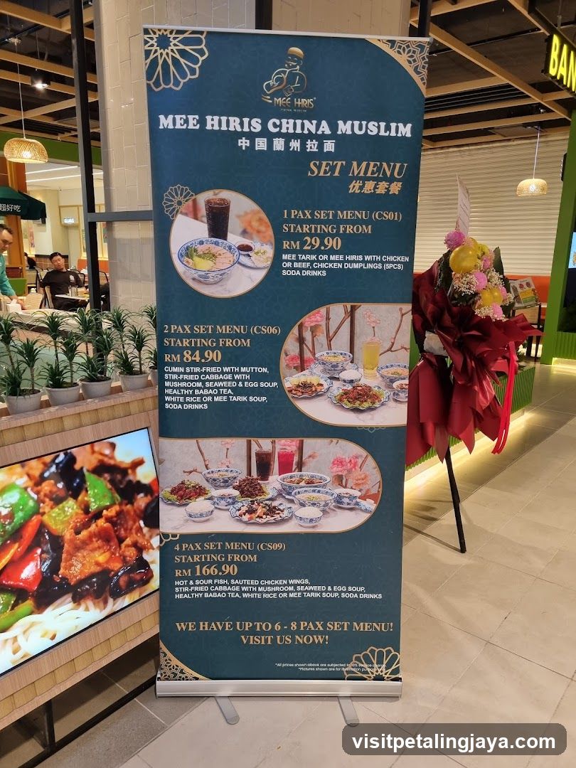 Mee Hiris China Muslim Set Menu Display