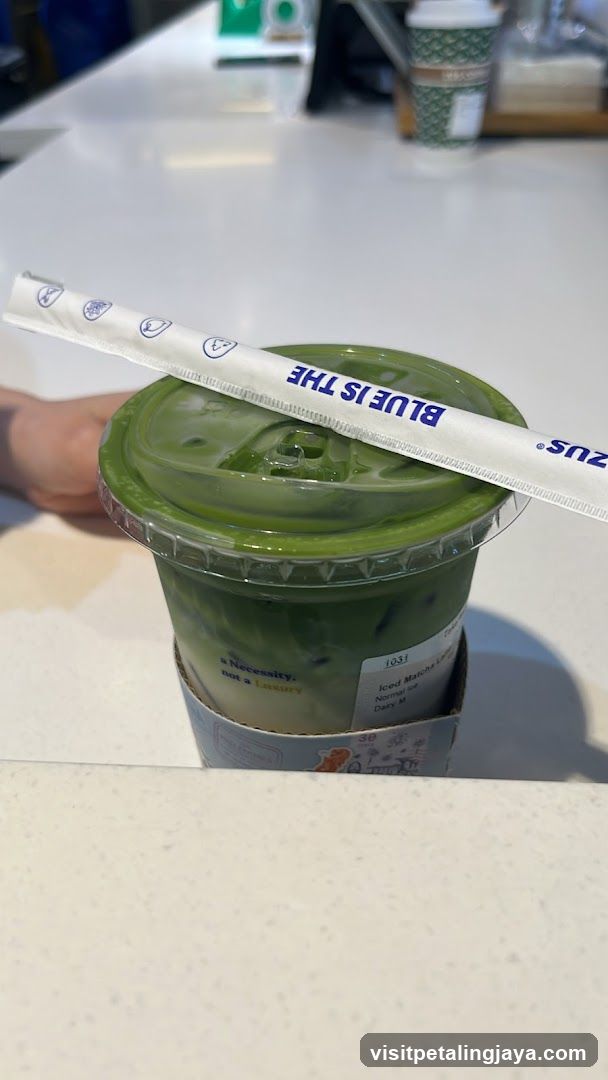 Matcha Drink with Straw