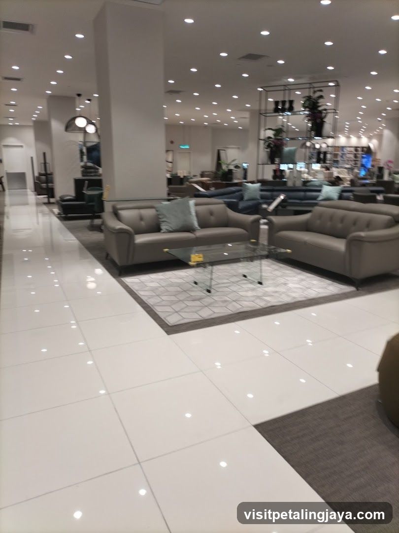 Interior of a furniture showroom