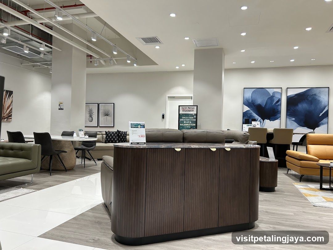 Interior of furniture showroom