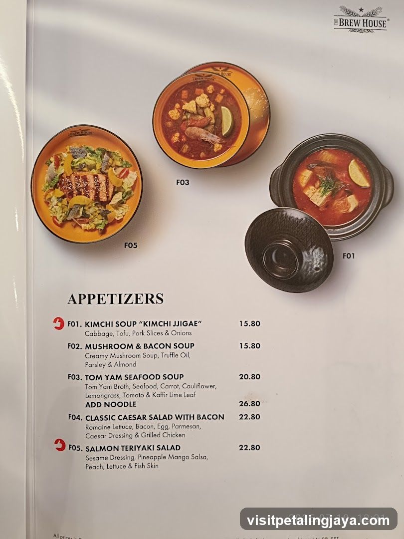 The Brew House Appetizers Menu
