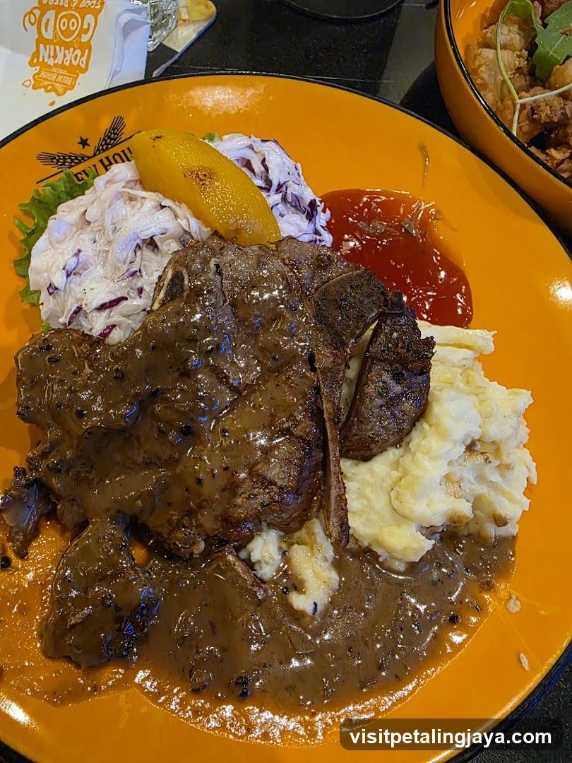 Food Plate on Orange Plate