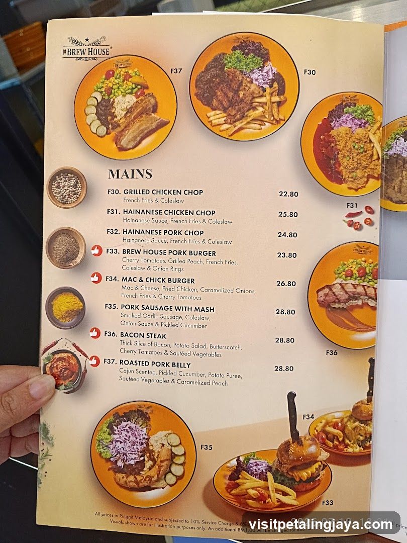 Brew House Menu Page