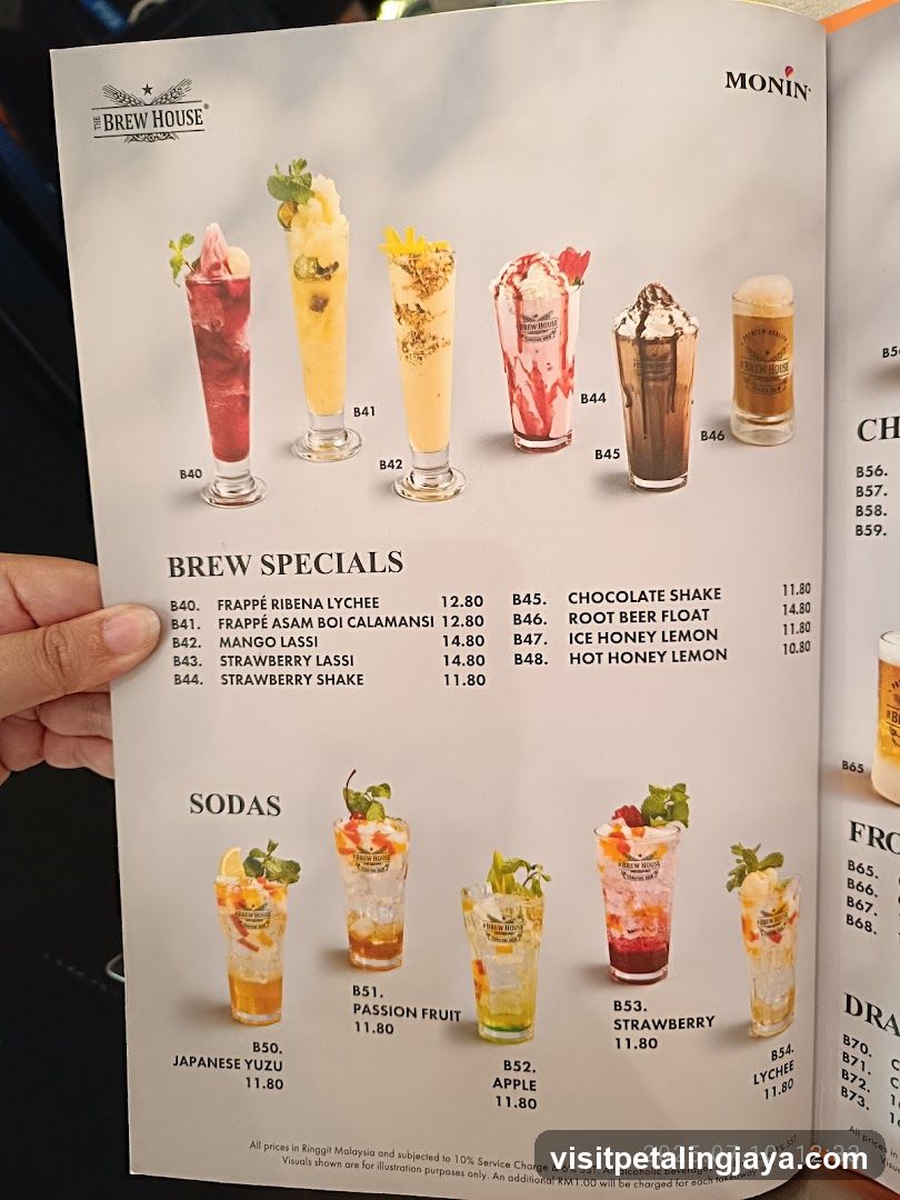 Brew House Menu Page